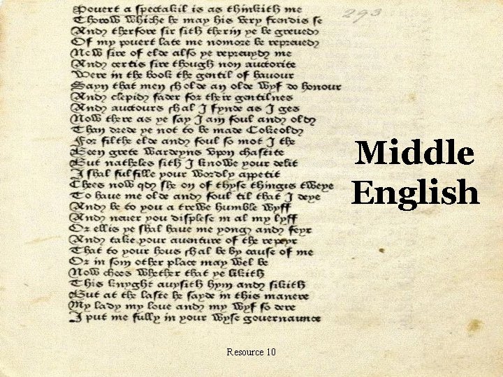 Middle English Resource 10 