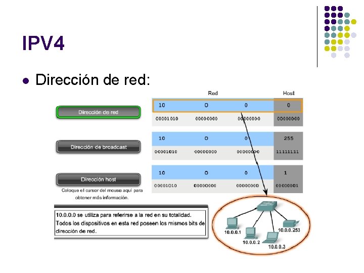 IPV 4 l Dirección de red: 