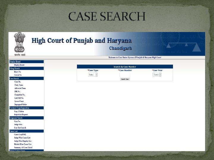Judicial Case Search Punjab And Haryana High Court High Court Case