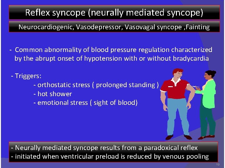 Reflex syncope (neurally mediated syncope) Neurocardiogenic, Vasodepressor, Vasovagal syncope , Fainting - Common abnormality