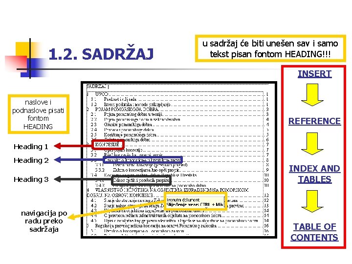 1. 2. SADRŽAJ u sadržaj će biti unešen sav i samo tekst pisan fontom