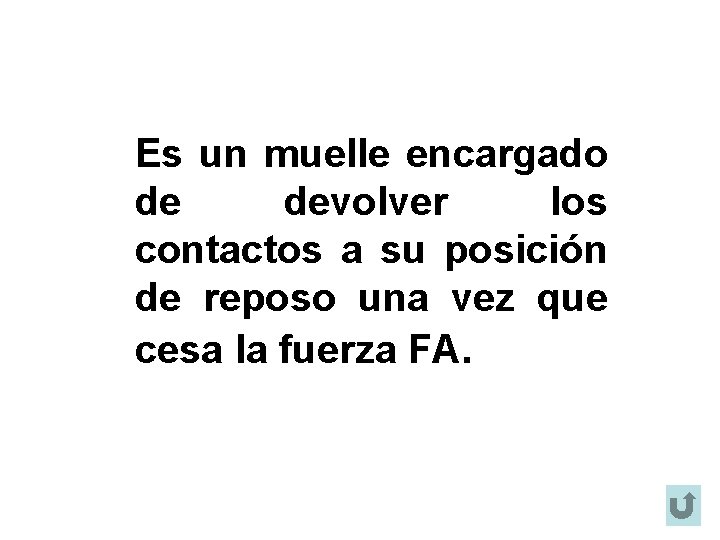 Es un muelle encargado de devolver los contactos a su posición de reposo una