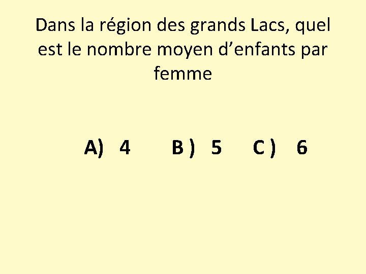 Dans la région des grands Lacs, quel est le nombre moyen d’enfants par femme