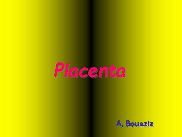 Placenta A. Bouaziz 