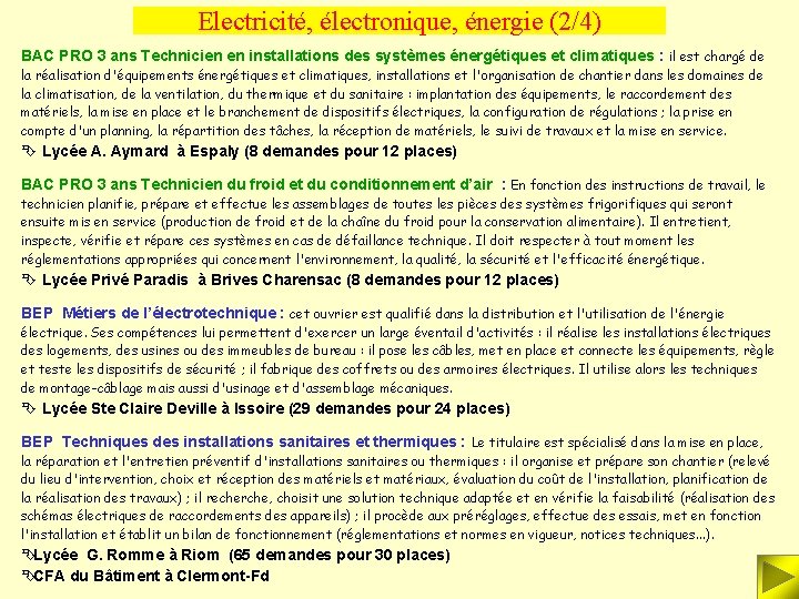 Electricité, électronique, énergie (2/4) BAC PRO 3 ans Technicien en installations des systèmes énergétiques