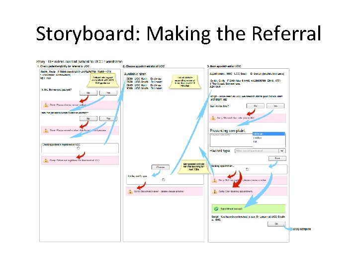 Storyboard: Making the Referral Storyboard: Making the Referral