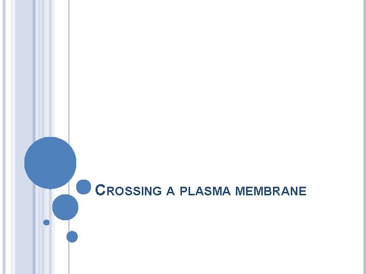 CROSSING A PLASMA MEMBRANE 