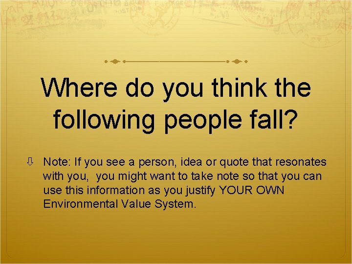 Where do you think the following people fall? Note: If you see a person,