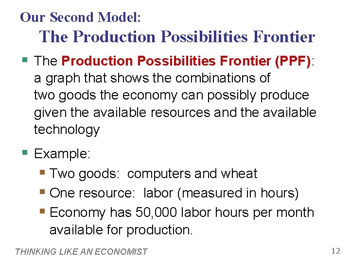 CHAPTER 2 Thinking Like An Economist Economics PRINCIPLES
