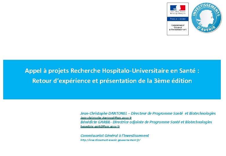 Le titre de la présentation (40 pts gras) Appel à projets Recherche Hospitalo-Universitaire en