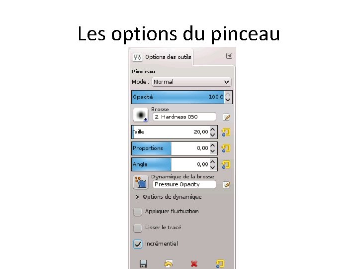 Les options du pinceau 