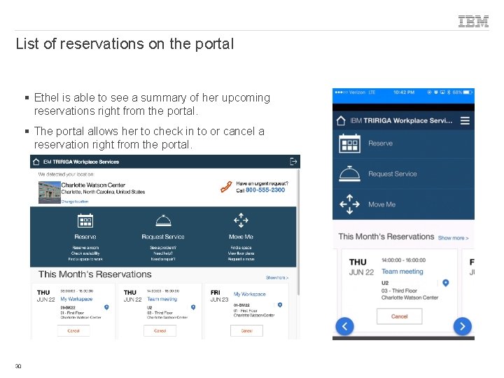 List of reservations on the portal § Ethel is able to see a summary
