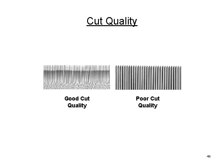 Cut Quality Good Cut Quality Poor Cut Quality 49 