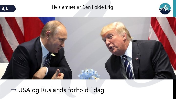 3, 1 Hvis emnet er Den kolde krig → USA og Ruslands forhold i