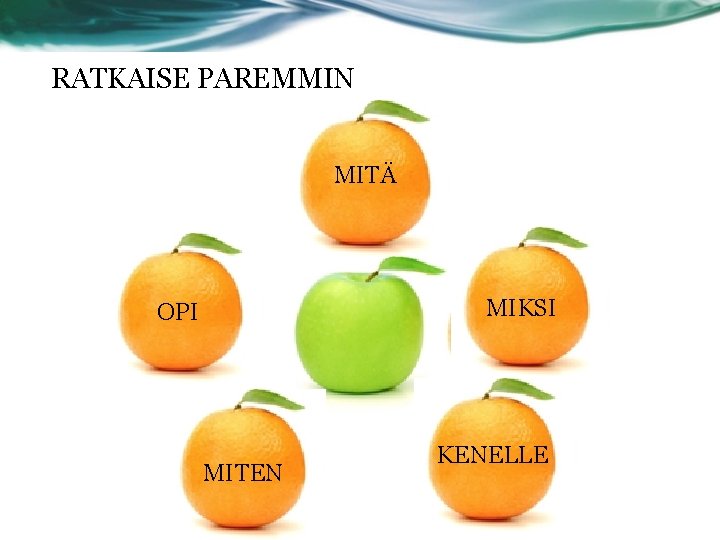 RATKAISE PAREMMIN MITÄ MIKSI OPI MITEN KENELLE 