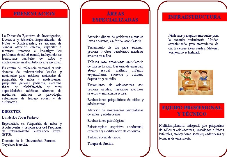 PRESENTACIÓN La Dirección Ejecutiva de Investigación, Docencia y Atención Especializada de Niños y Adolescentes,