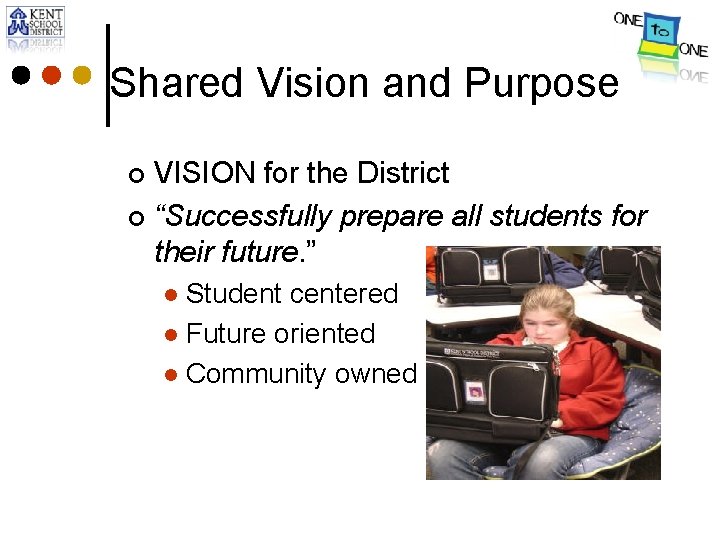 Shared Vision and Purpose VISION for the District ¢ “Successfully prepare all students for