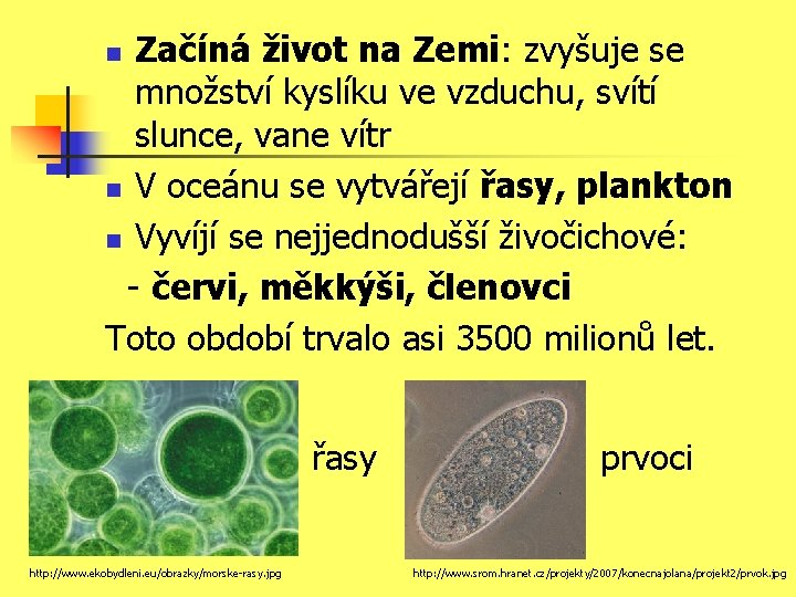 Začíná život na Zemi: zvyšuje se množství kyslíku ve vzduchu, svítí slunce, vane vítr