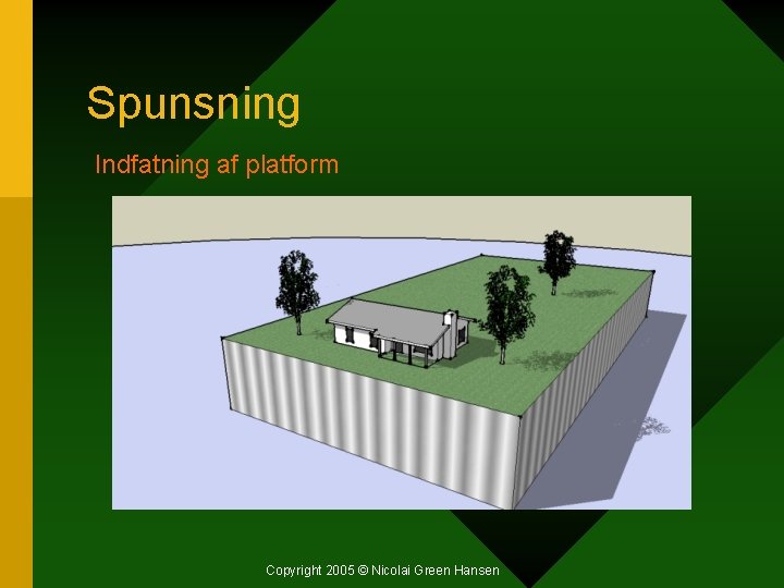 Spunsning Indfatning af platform Copyright 2005 © Nicolai Green Hansen 