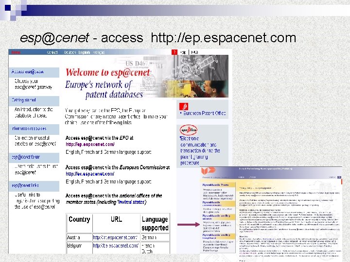 esp@cenet - access http: //ep. espacenet. com 35 