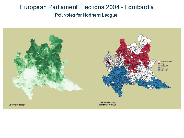 European Parliament Elections 2004 - Lombardia Pct. votes for Northern League 