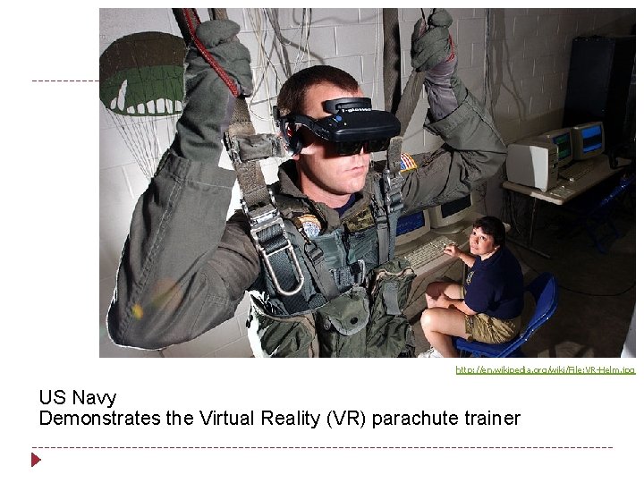 http: //en. wikipedia. org/wiki/File: VR-Helm. jpg US Navy Demonstrates the Virtual Reality (VR) parachute
