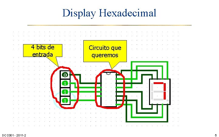 Display Hexadecimal 4 bits de entrada DCC 001 - 2011 -2 Circuito queremos 5