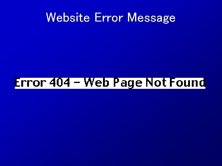 Website Error Message 