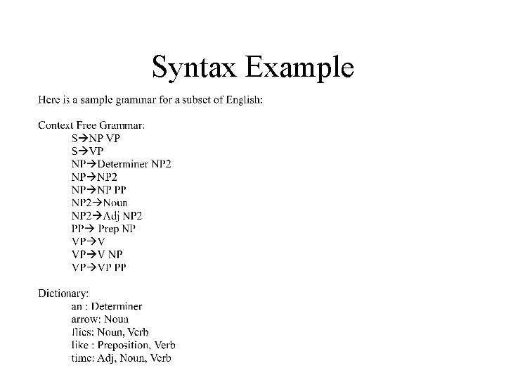 Syntax Example 