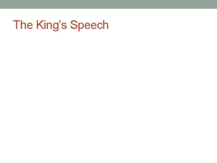 The King’s Speech 