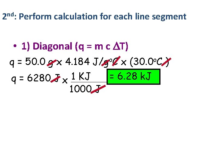 2 nd: Perform calculation for each line segment • 1) Diagonal (q = m