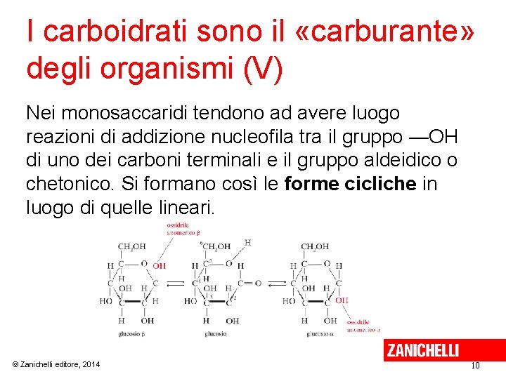 I carboidrati sono il «carburante» degli organismi (V) Nei monosaccaridi tendono ad avere luogo