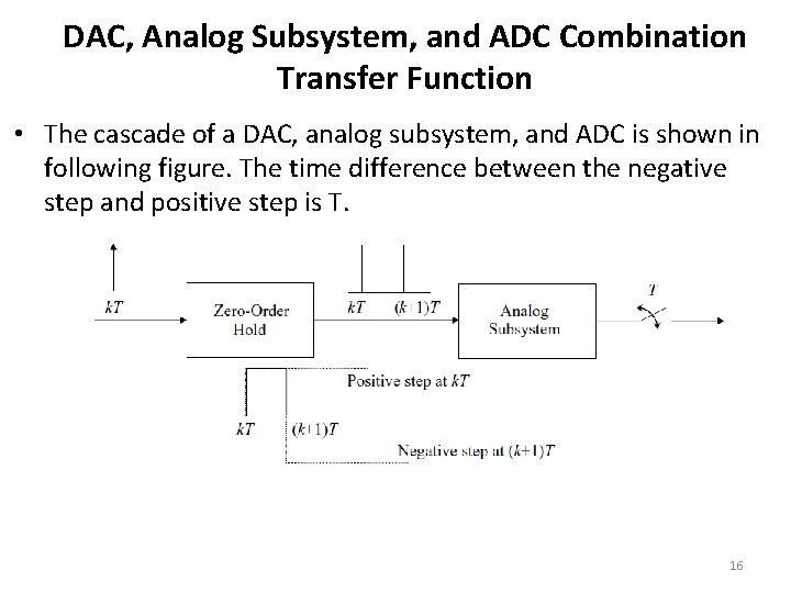 DAC, Analog Subsystem, and ADC Combination Transfer Function • The cascade of a DAC,