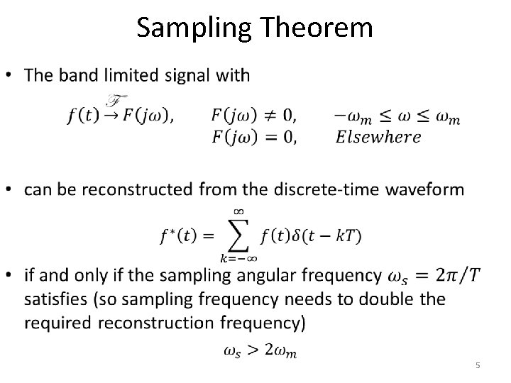 Sampling Theorem • 5 