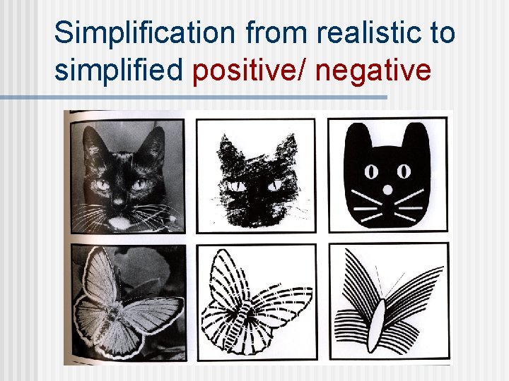 Simplification from realistic to simplified positive/ negative 