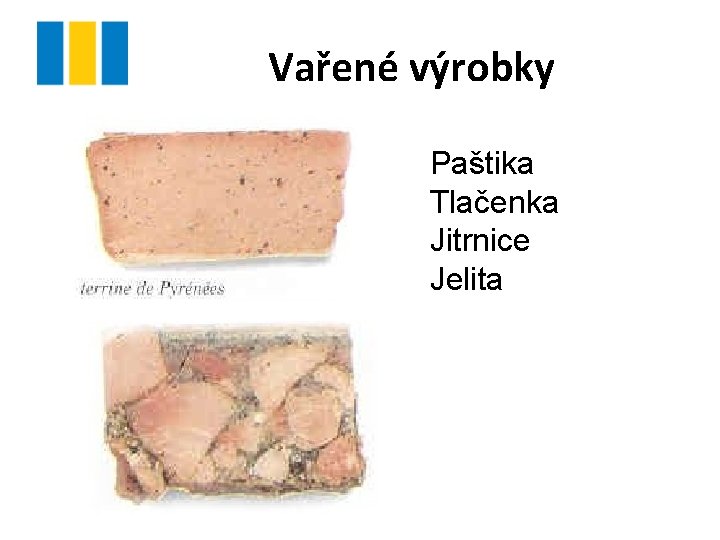 Vařené výrobky Paštika Tlačenka Jitrnice Jelita 