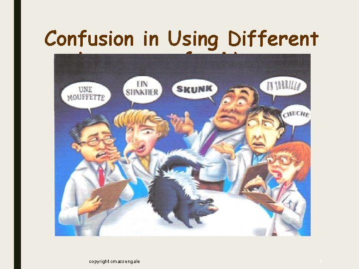 Confusion in Using Different Languages for Names copyright cmassengale 5 Confusion in Using Different Languages for Names copyright cmassengale 5