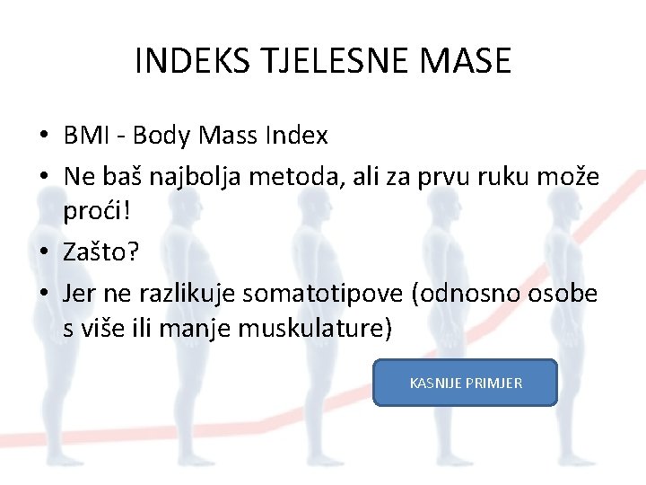 INDEKS TJELESNE MASE • BMI - Body Mass Index • Ne baš najbolja metoda,
