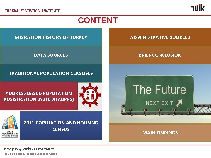TURKISH STATISTICAL INSTITUTE CONTENT MIGRATION HISTORY OF TURKEY ADMINISTRATIVE SOURCES DATA SOURCES BRIEF CONCLUSION