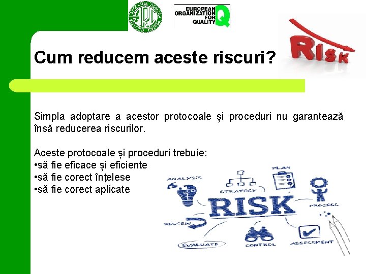 Cum reducem aceste riscuri? Simpla adoptare a acestor protocoale și proceduri nu garantează însă
