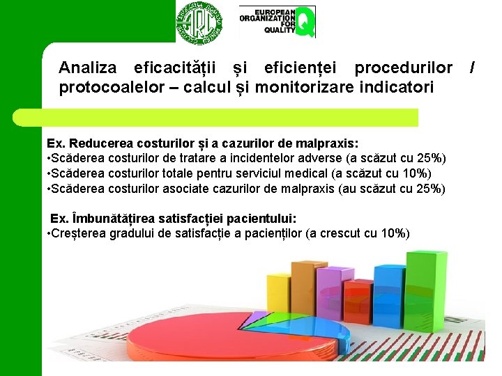Analiza eficacității și eficienței procedurilor protocoalelor – calcul și monitorizare indicatori Ex. Reducerea costurilor