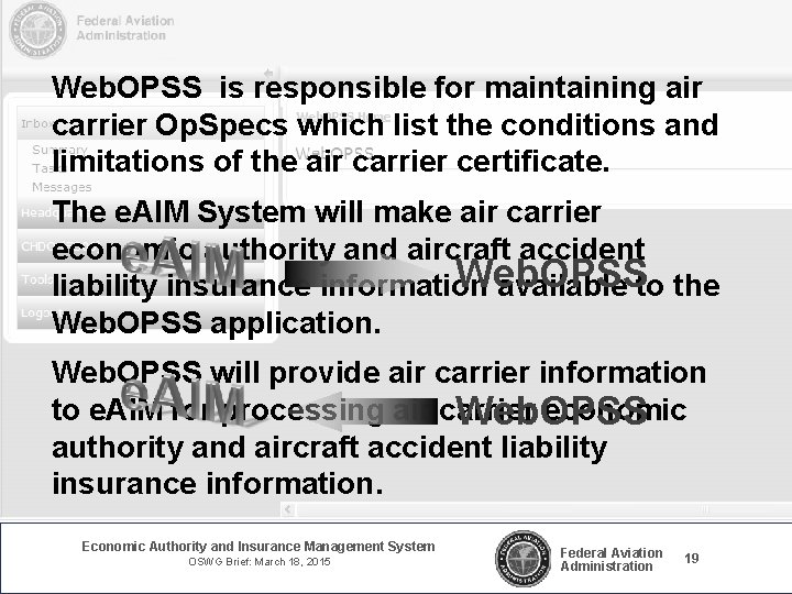 Web. OPSS is responsible for maintaining air carrier Op. Specs which list the conditions Web. OPSS is responsible for maintaining air carrier Op. Specs which list the conditions