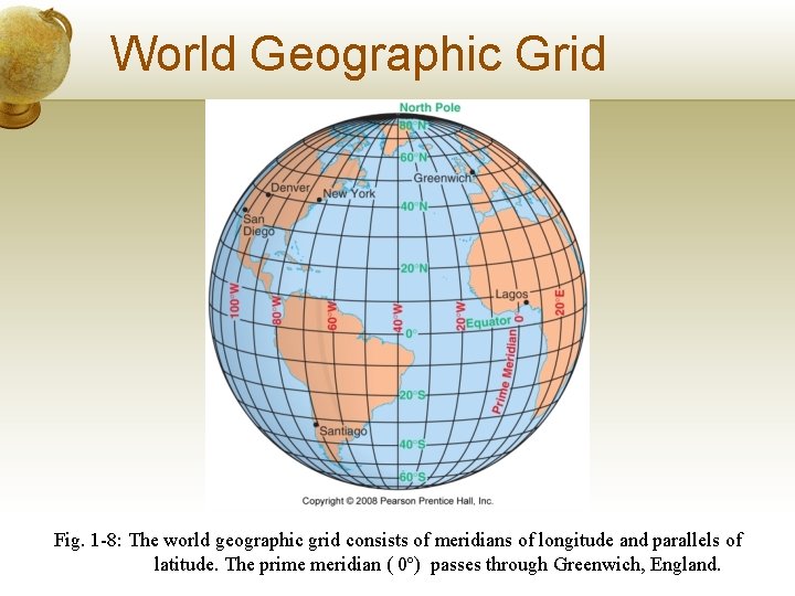 World Geographic Grid Fig. 1 -8: The world geographic grid consists of meridians of