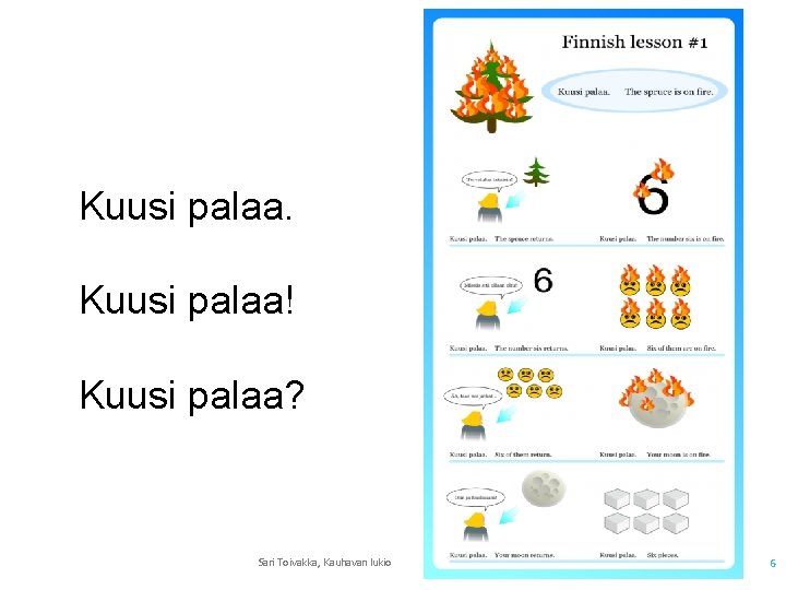 Kuusi palaa! Kuusi palaa? Sari Toivakka, Kauhavan lukio 6 