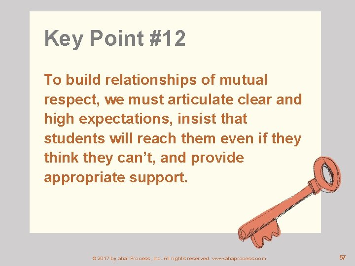 Key Point #12 To build relationships of mutual respect, we must articulate clear and