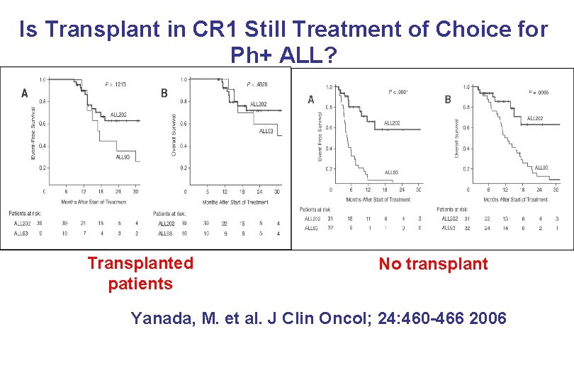 Is Transplant in CR 1 Still Treatment of Choice for Ph+ ALL? Transplanted patients