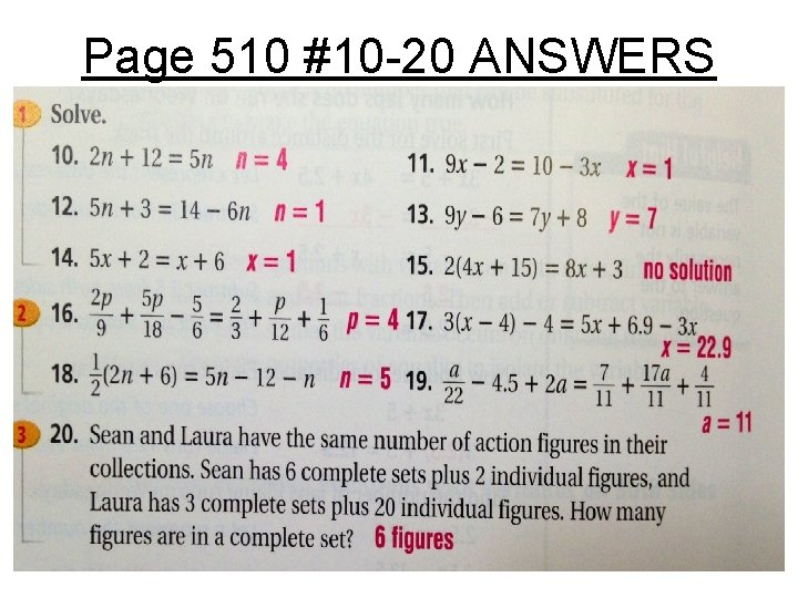 Page 510 #10 -20 ANSWERS 