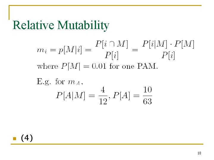 Relative Mutability n (4) 18 