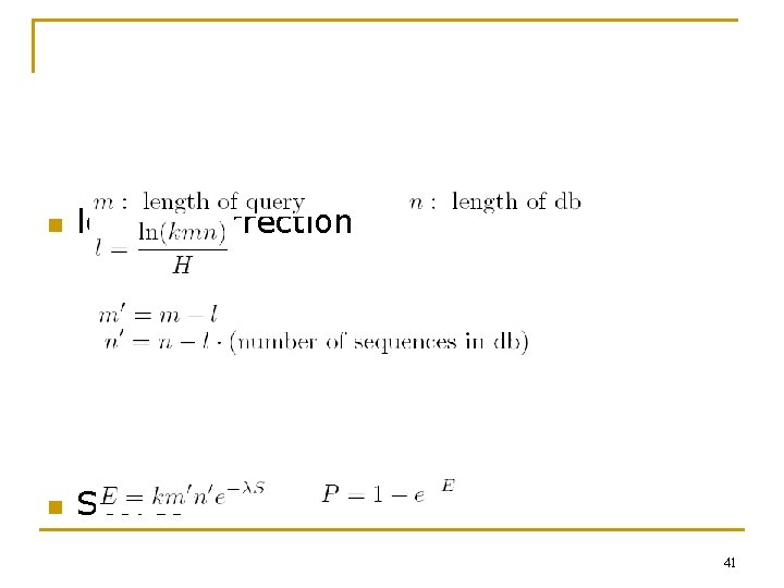 n length correction n Scores 41 