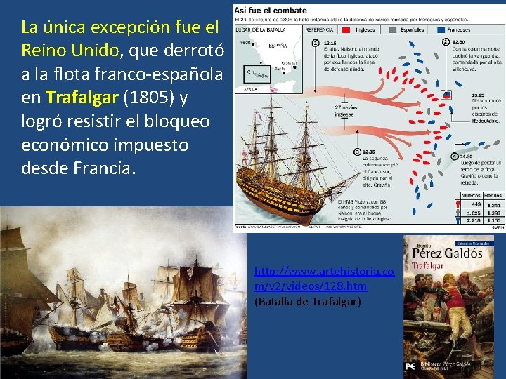 La única excepción fue el Reino Unido, que derrotó a la flota franco-española en